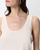 Vest top in sand wash silk -  | Pinko