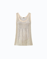 Mesh-Tanktop mit Kristallen -  | Pinko
