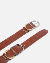 Shiny leather belt with metal loops, 4 cm -  | Pinko