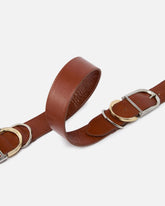 Shiny leather belt with metal loops, 4 cm -  | Pinko