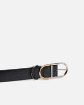 Shiny leather belt with metal loops, 4 cm -  | Pinko