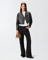 Wide-leg jeans with side zips -  | Pinko