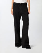Wide-leg jeans with side zips -  | Pinko