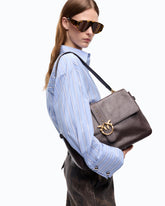 Extra Love Bag One Slouchy large shoulder bag in new biker leather -  | Pinko