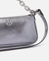 Mini Half Moon handbag in laminated suede -  | Pinko