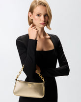 Mini Half Moon handbag in laminated suede -  | Pinko