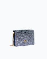 PINKO Galleria Mini Love Bag Click crossbody bag in fully rhinestoned leather and microfibre - Trasparente | Pinko