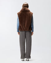 Weste in Pelzoptik mit Reißverschluss -  | Pinko