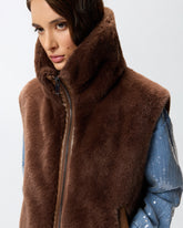 Weste in Pelzoptik mit Reißverschluss -  | Pinko