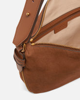 Medium suede hobo bag with Love Birds logo -  | Pinko