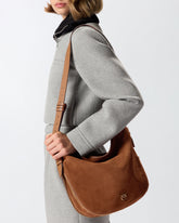 Medium suede hobo bag with Love Birds logo -  | Pinko