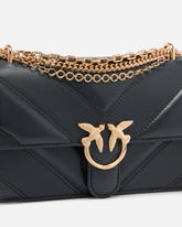 Mini Love Bag One shoulder bag in chevron leather and nappa with triple chain -  | Pinko