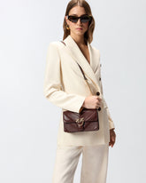 Mini Love Bag One shoulder bag in chevron leather and nappa with triple chain -  | Pinko