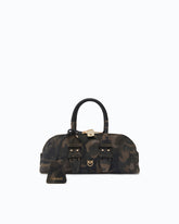 Escape Bag Horizontal small handbag in suede with camouflage print - Military Green | Pinko