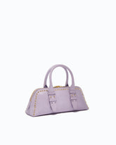 Medium leather bowling bag with studs PINKO Galleria - Trasparente | Pinko