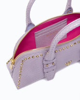 Medium leather bowling bag with studs PINKO Galleria - Trasparente | Pinko
