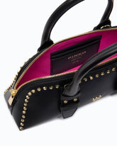 Medium leather bowling handbag with studs PINKO Galleria -  | Pinko