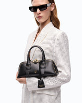 Medium leather bowling handbag with studs PINKO Galleria -  | Pinko