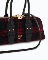 Escape Bag Horizontal small handbag in tweed and leather - Multicolor Black-Red | Pinko