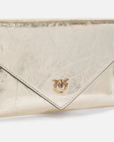 Metallic leather pouch with Love Birds logo -  | Pinko