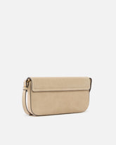 Saddle Flat medium shoulder bag in suede -  | Pinko