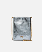 Flat laminated leather bucket bag with shoulder strap -  | Pinko