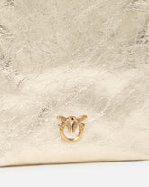 Flat laminated leather bucket bag with shoulder strap -  | Pinko