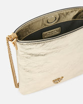 Flat laminated leather bucket bag with shoulder strap -  | Pinko