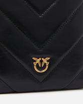 Small flat shoulder pouch in chevron-patterned leather -  | Pinko