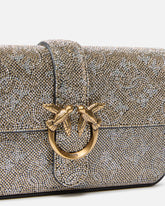 Schultertasche Baby Love Bag Slouchy aus Leder mit vollem Strassbesatz -  | Pinko