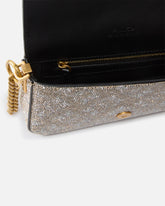 Schultertasche Baby Love Bag Slouchy aus Leder mit vollem Strassbesatz -  | Pinko