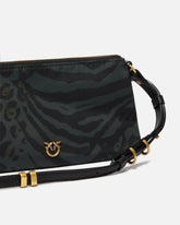 Kleine Umhängetasche Double Bag Mini aus Nylon mit Animal-Print -  | Pinko