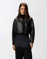 Cropped-Nietenlederjacke aus Nappaleder -  | Pinko