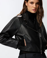 Cropped-Nietenlederjacke aus Nappaleder -  | Pinko