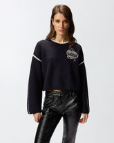 Pullover mit Rundhalsausschnitt und Schmuckstickerei -  | Pinko