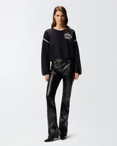 Pullover mit Rundhalsausschnitt und Schmuckstickerei -  | Pinko