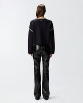 Pullover mit Rundhalsausschnitt und Schmuckstickerei -  | Pinko