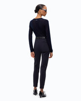 Pullover mit Rundhalsausschnitt und Pailletten - Blau | Pinko