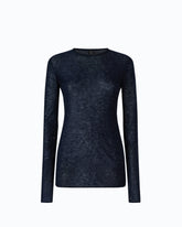 Pullover mit Rundhalsausschnitt und Pailletten - Blau | Pinko