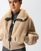 Bomberjacke aus Stoff mit Pelzeffekt -  | Pinko