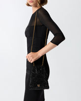 Baby Slouchy Bag fully rhinestoned shoulder pouch -  | Pinko