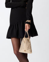 Baby Slouchy Bag fully rhinestoned shoulder pouch -  | Pinko