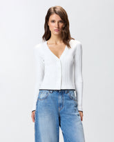 Rib-knit V-neck cardigan -  | Pinko