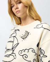 Pullover mit Rundhalsausschnitt und Mustern -  | Pinko