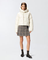 Short down jacket in logo-print technical canvas -  | Pinko