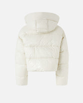 Short down jacket in logo-print technical canvas -  | Pinko