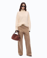 Wool and cashmere turtleneck sweater - Beige | Pinko