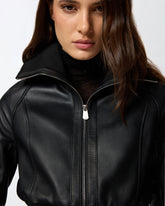 Kurze Jacke aus Nappaleder und Strick -  | Pinko