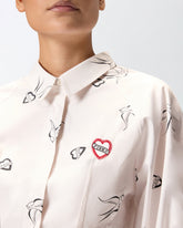 Poplin shirt with all-over print -  | Pinko