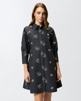 Short tattoo-print shirt dress -  | Pinko